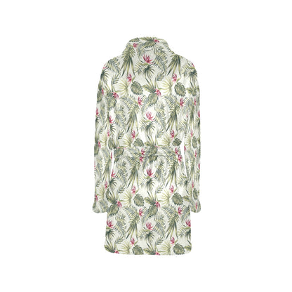 Bird Of Paradise Pattern Print Design 04 Women's Fleece Robe