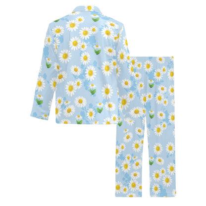 Daisy Pattern Print Design DS010 Men's Long Pajama Set
