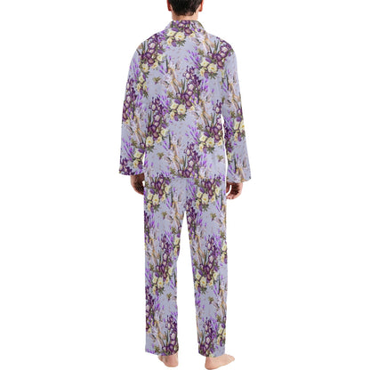 Iris Pattern Print Design IR07 Men's Long Pajama Set