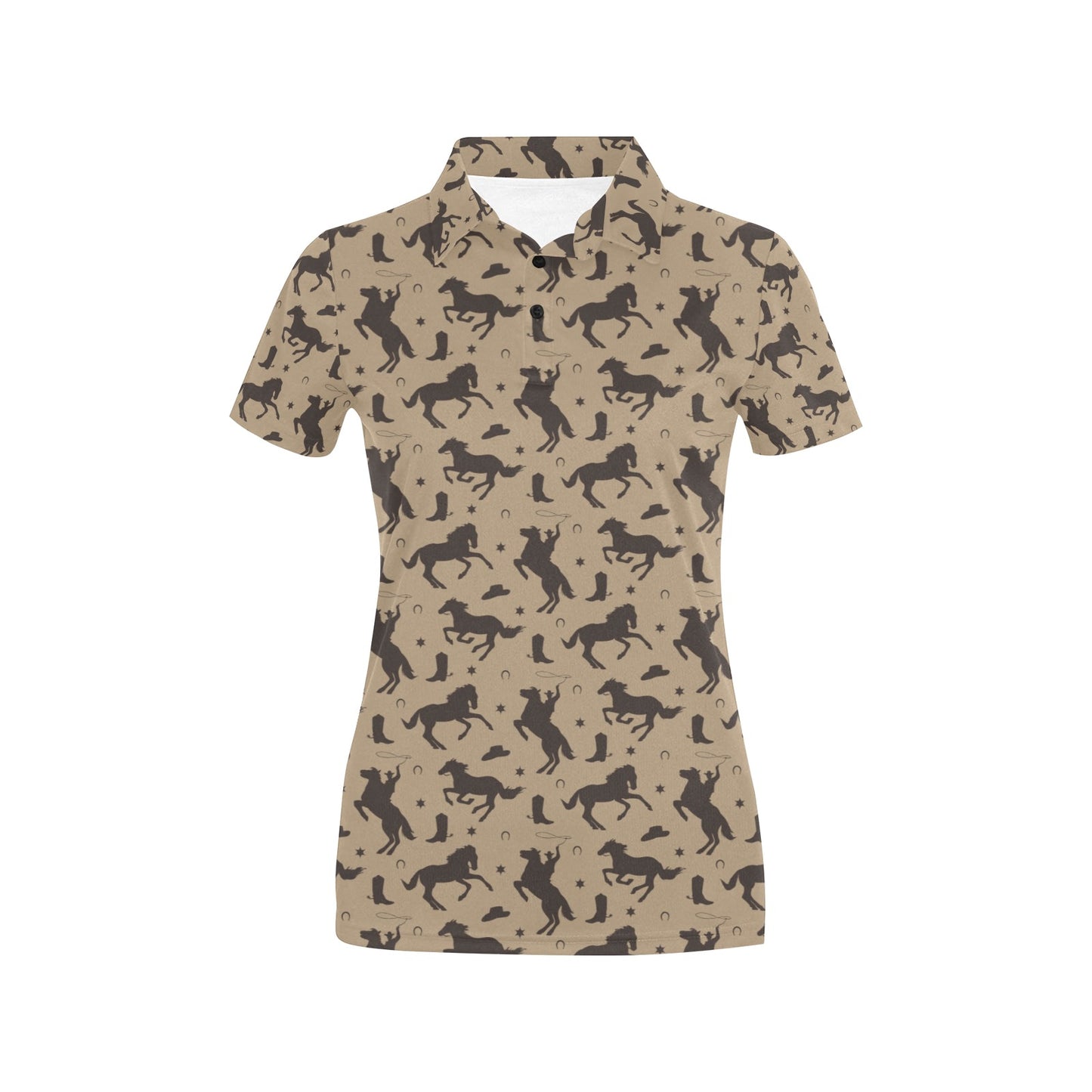 Cowboy Pattern Print Design 04 Women's Polo Shirt