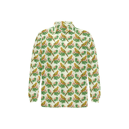 Conures Pattern Print Design 01 Long Sleeve Polo Shirt For Men's