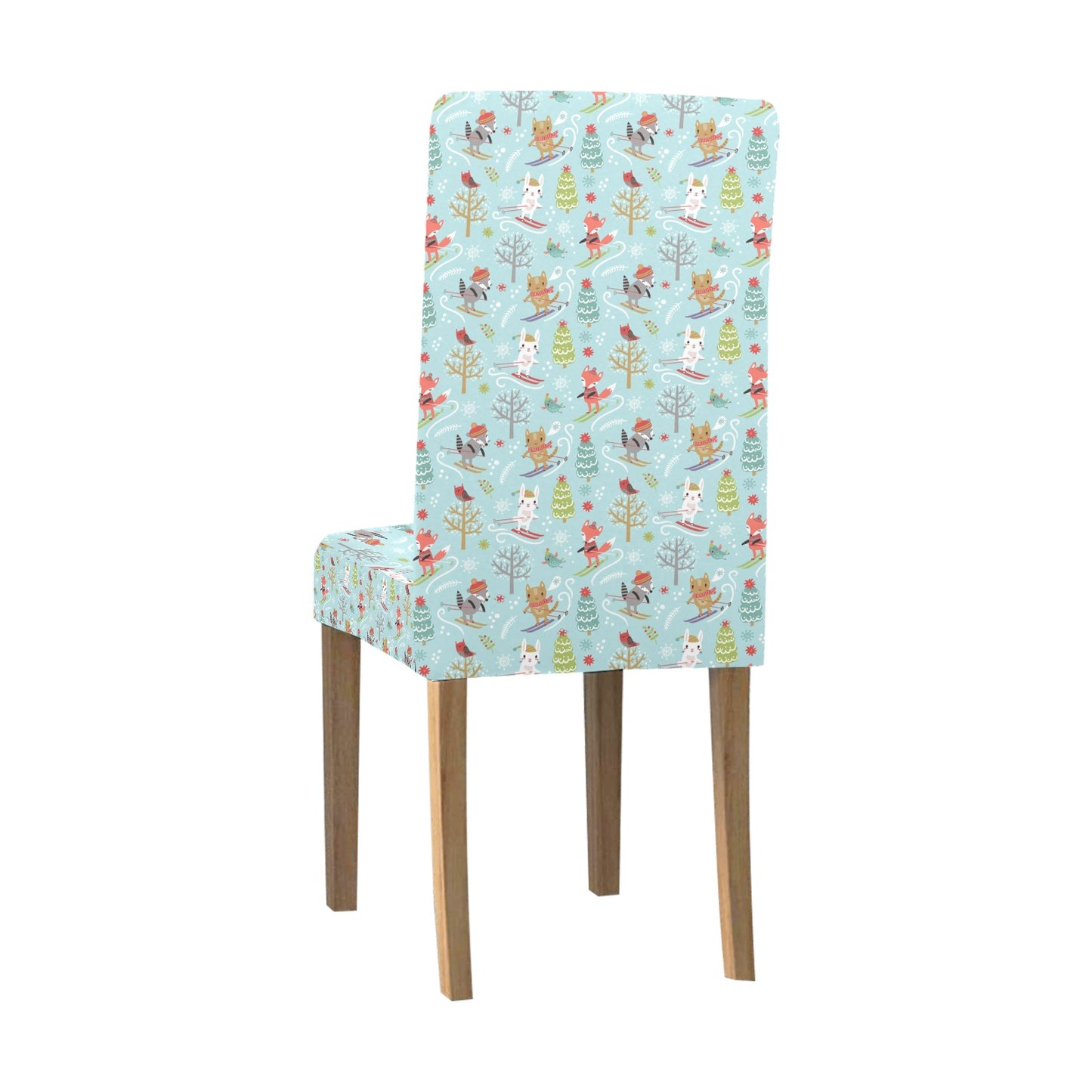 Ski Fox Cute Print Design LKS303 Dining Chair Slipcover