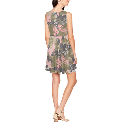 Butterfly camouflage Sleeveless Dress