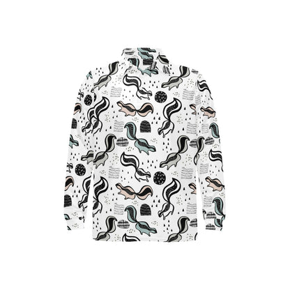 Skunk Print Design LKS303 Long Sleeve Polo Shirt For Men's