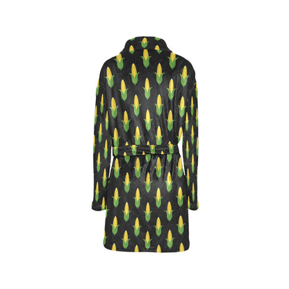 Corn Pattern Print Design 05 Women's Fleece Robe