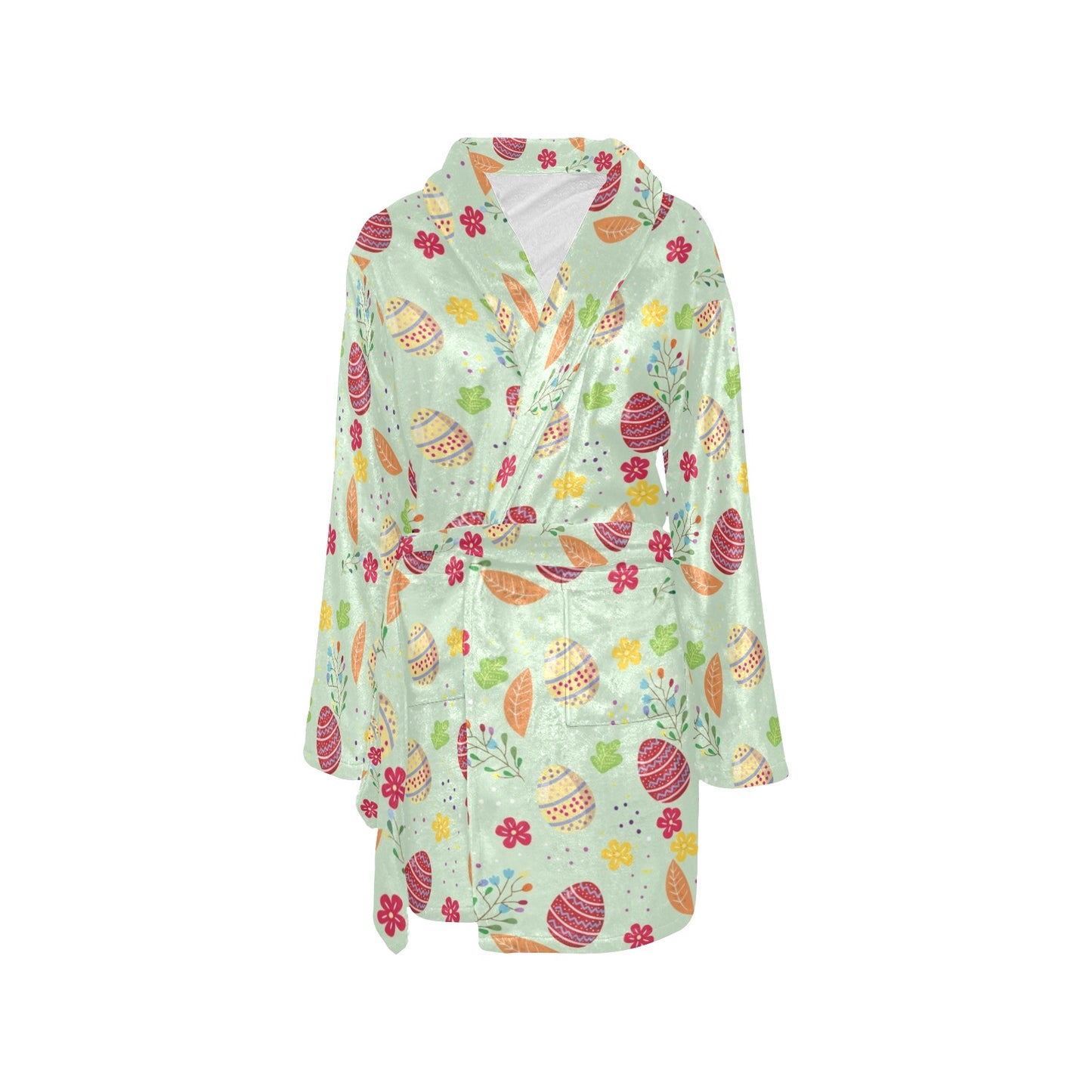 Easter Eggs Pattern Print Design RB07 Women's Fleece Robe