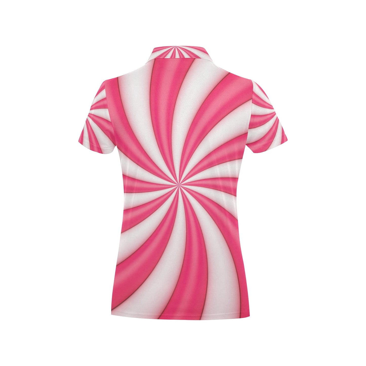 Vortex Twist Swirl Candy Print Women's Polo Shirt