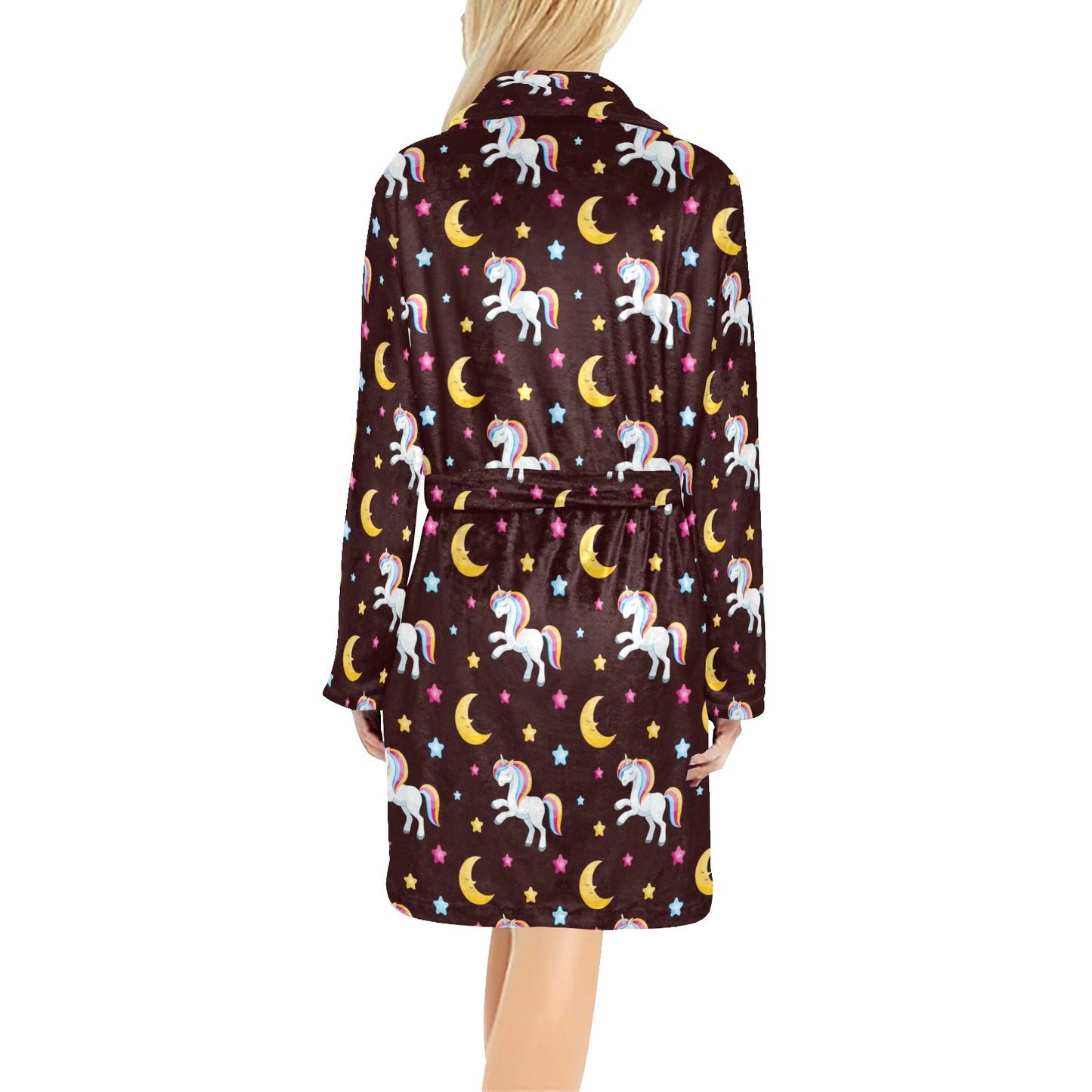 Unicorn Moon Star Women's Fleece Robe