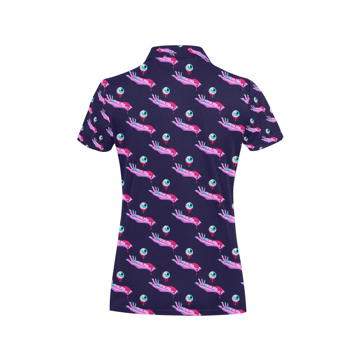 Zombie Pink Hand Design Pattern Print Women's Polo Shirt