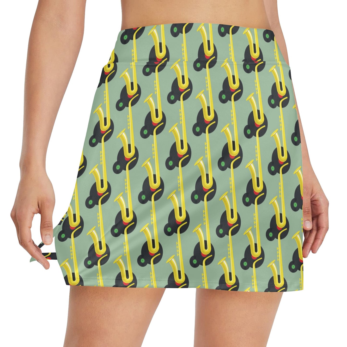 Saxophone Print Design LKS405 17" Golf & Pickleball Skort with Pockets