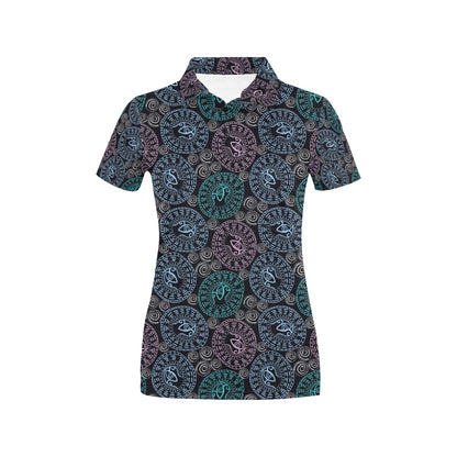 Eye of Horus Ethnic Pattern Women's Polo Shirt
