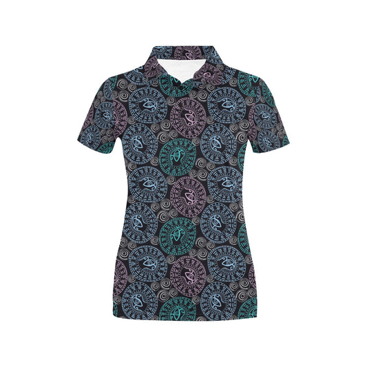 Eye of Horus Ethnic Pattern Women's Polo Shirt