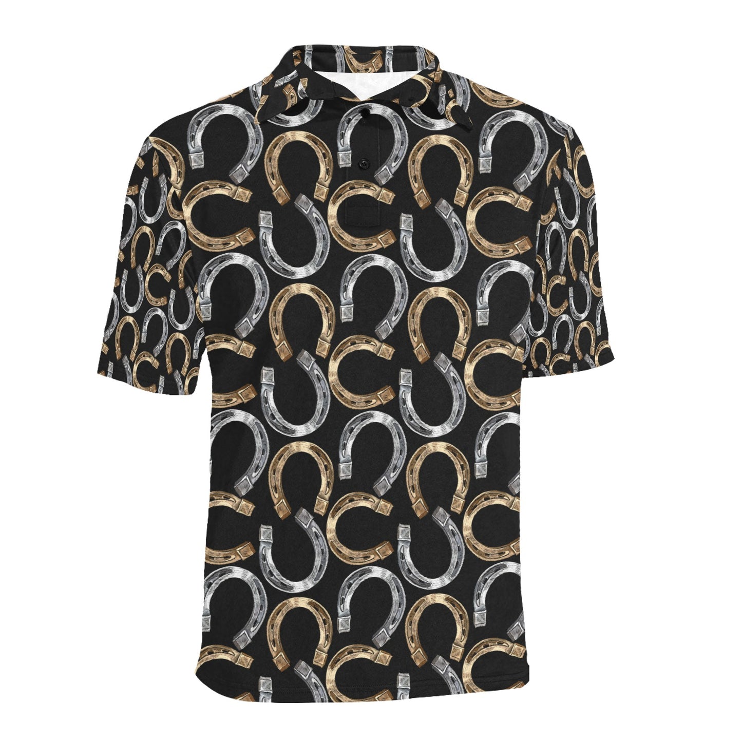 Horseshoe Print Design LKS305 Men Polo Shirt