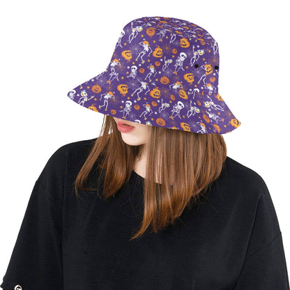 Skeleton Halloween Dance Print Design LKS304 Unisex Bucket Hat