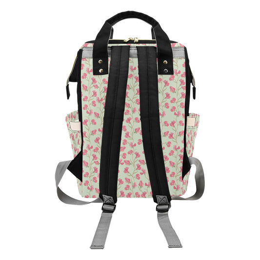 Sweet Pea Print Design LKS301 Diaper Bag Backpack