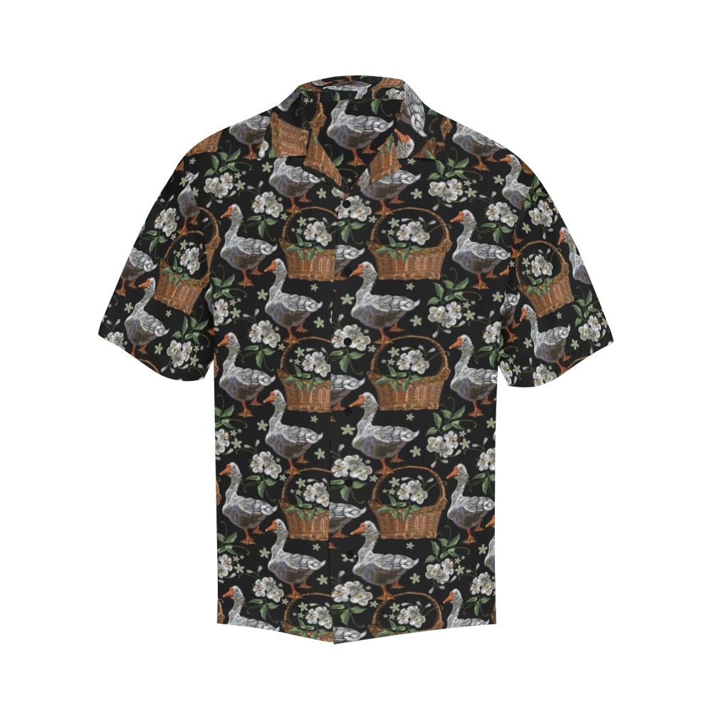 Goose Print Design LKS406 Men's Men's Hawaiian Shirt