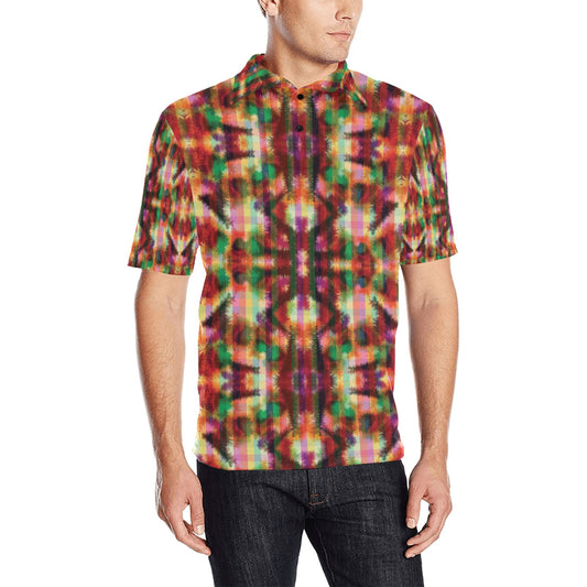 Tie Dye Print Design LKS301 Men Polo Shirt