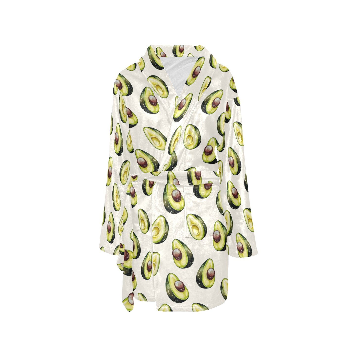 Avocado Pattern Print Design 01 Women's Fleece Robe