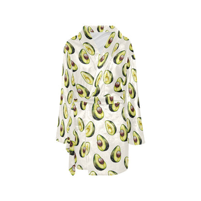 Avocado Pattern Print Design 01 Women's Fleece Robe