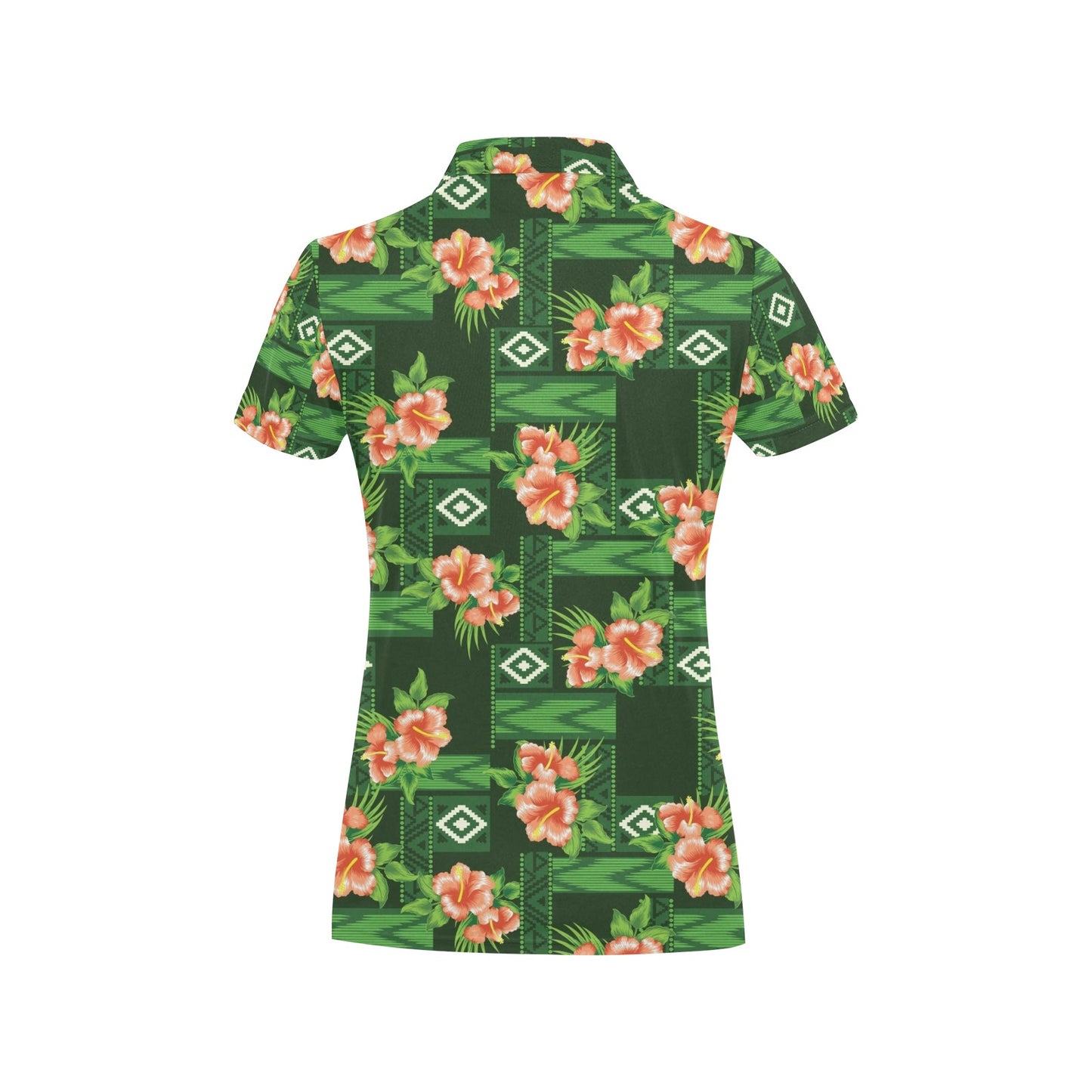 Hibiscus Pattern Print Design HB05 Women's Polo Shirt