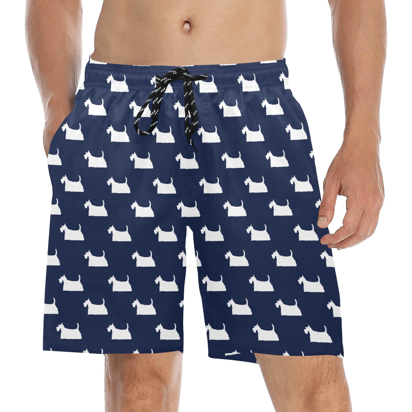 Scottish Terriers Print Design LKS303 Men's Swim Trunks Beach Shorts
