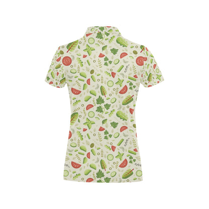 Salad Vegetable Print Design LKS302 Women's Polo Shirt
