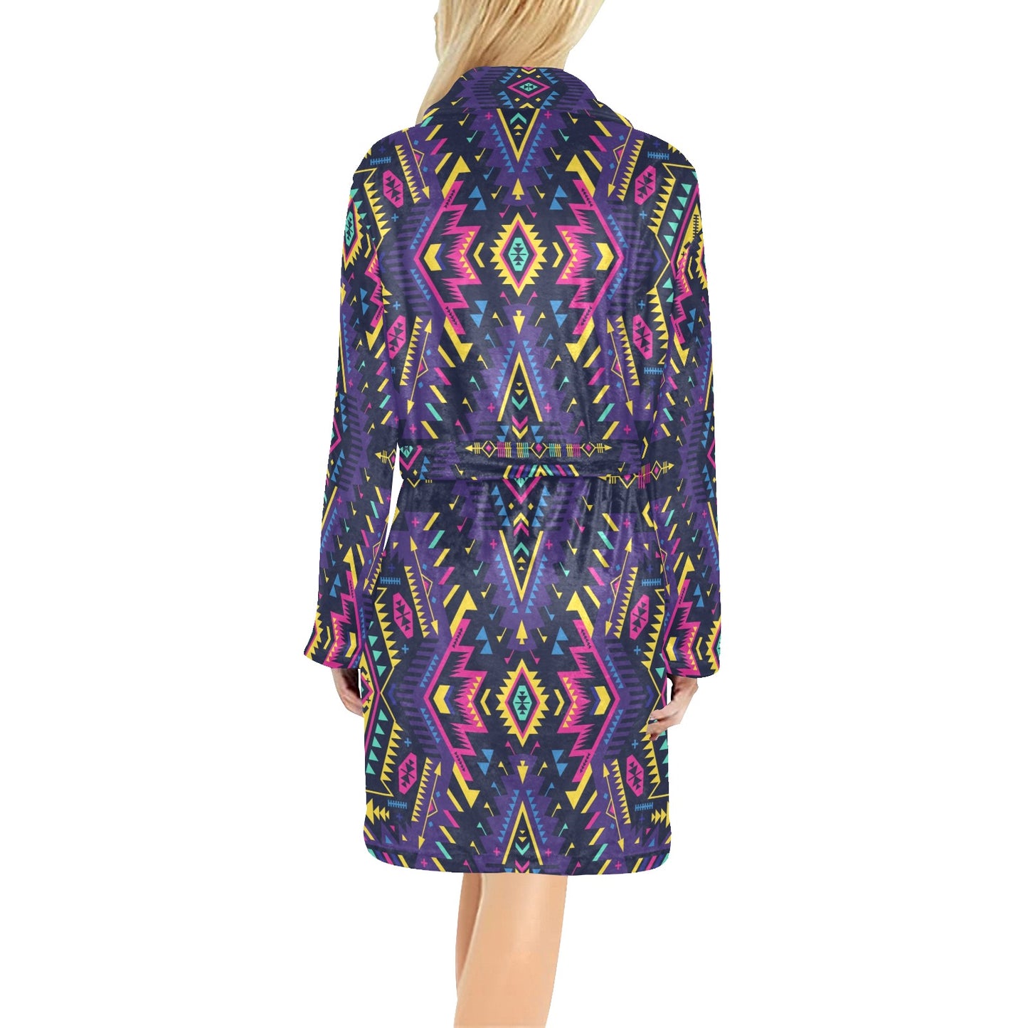 Aztec Pattern Print Design 07 Women's Fleece Robe