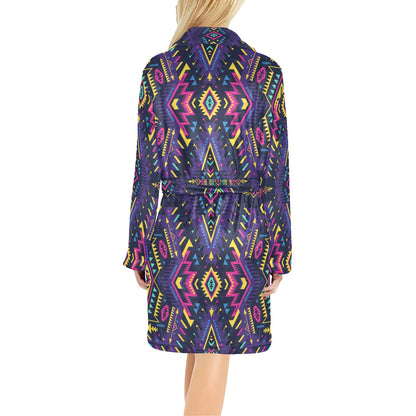 Aztec Pattern Print Design 07 Women's Fleece Robe