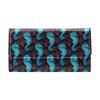 SeaHorse Print Design LKS401 Women's Trifold Wallet