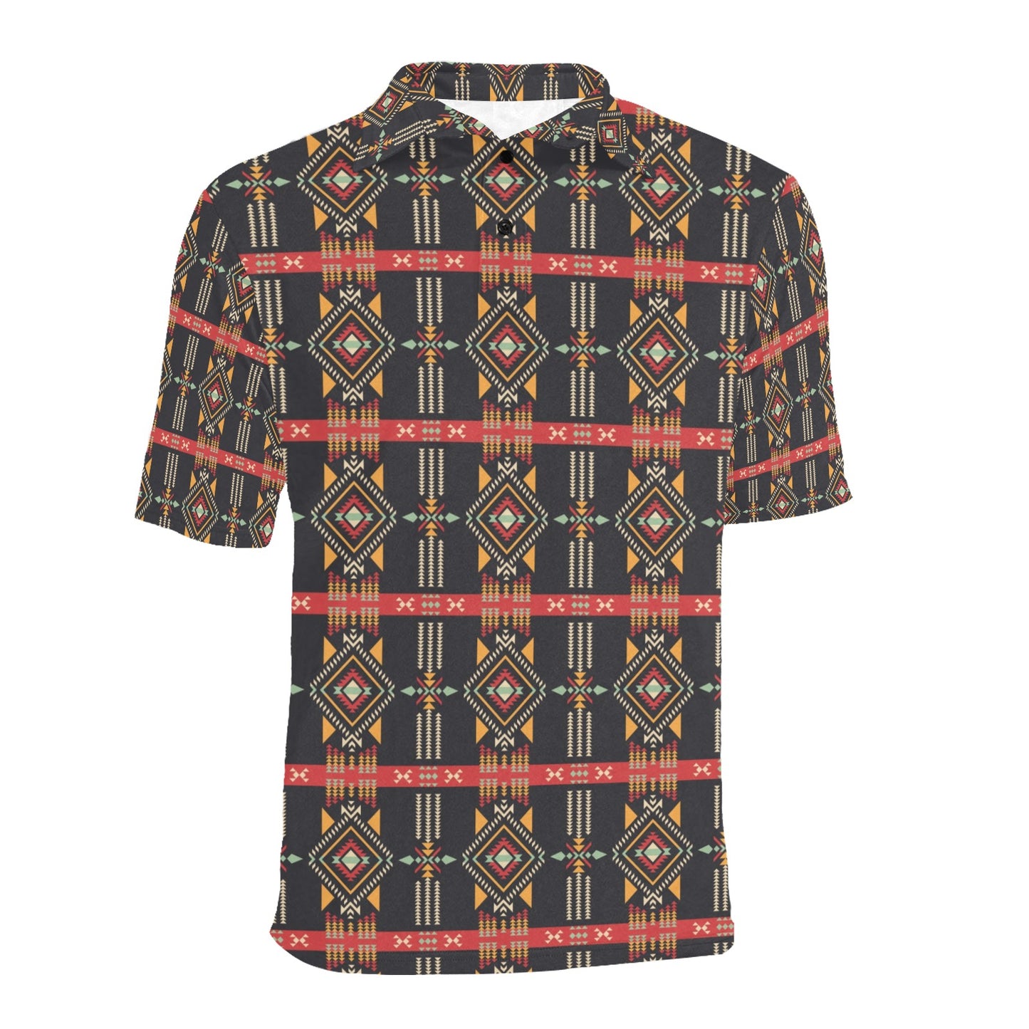 Southwest Pattern Print Design LKS303 Men Polo Shirt