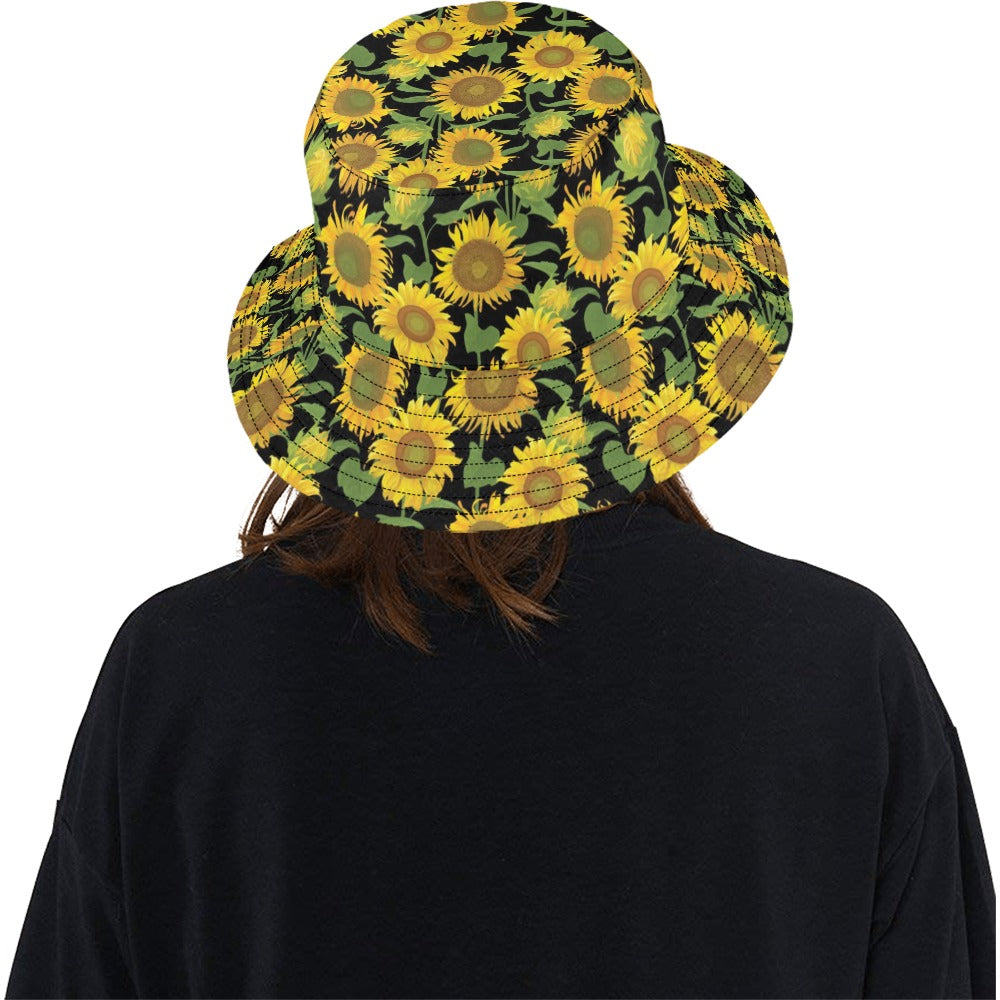 Sunflower Print Design LKS302 Unisex Bucket Hat