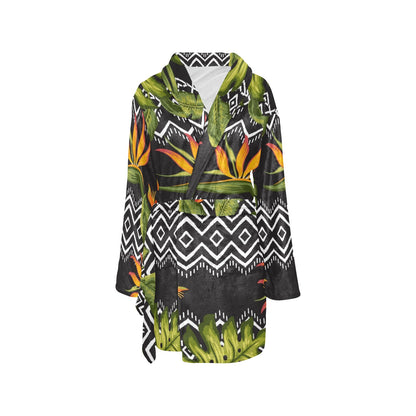 Bird Of Paradise Pattern Print Design BOP07 Women's Fleece Robe