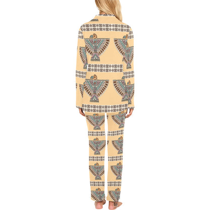 Native American Eagle Pattern Women's Long Pajama Set