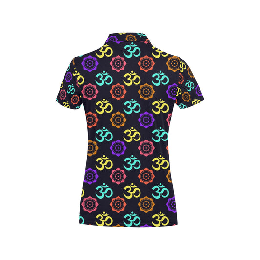 Chakra OM Print Pattern Women's Polo Shirt