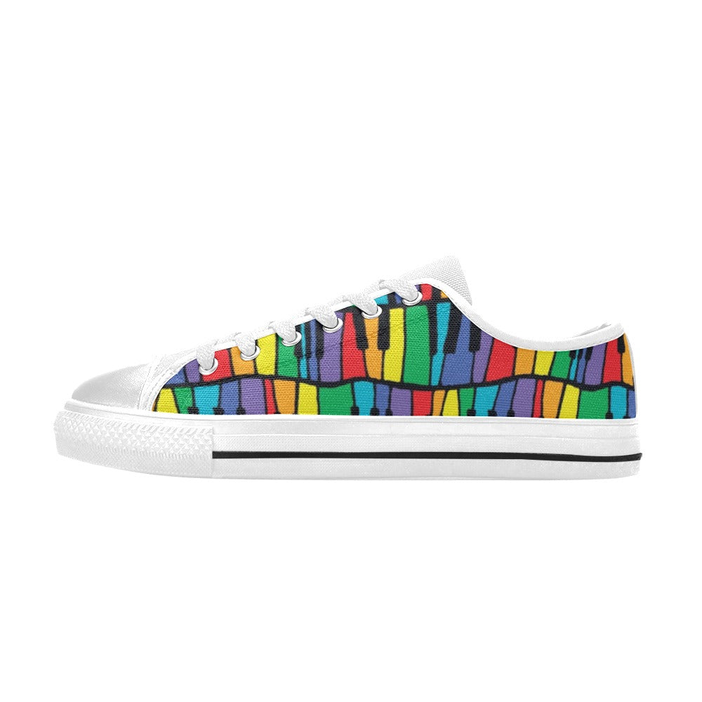 Piano Print Design LKS402 Women's White Low Top Shoes