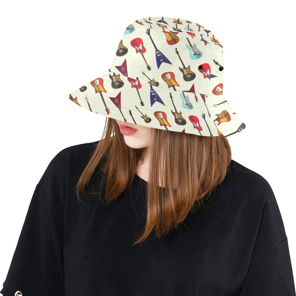 Electric Guitar Print Design LKS404 Unisex Bucket Hat