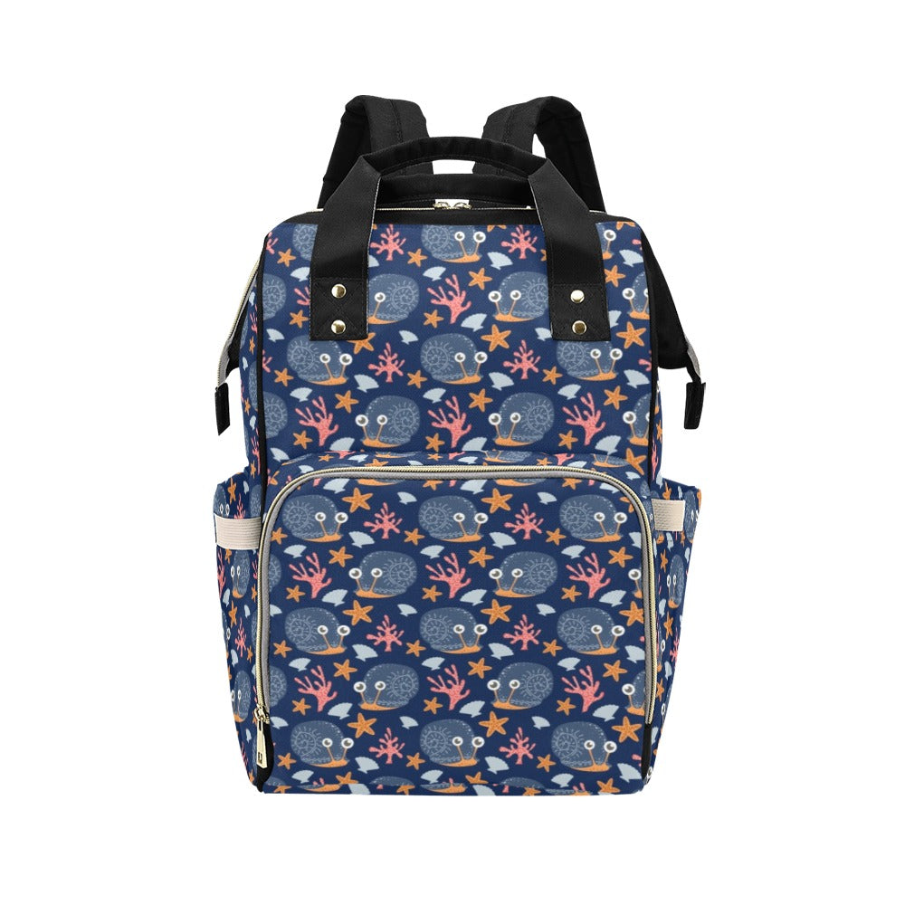 Snail Print Design LKS402 Diaper Bag Backpack