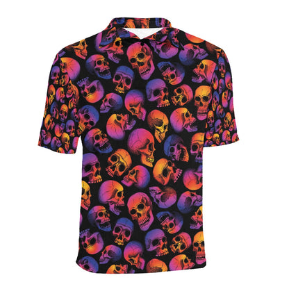 Skull Multicolor Print Design LKS3011 Men Polo Shirt