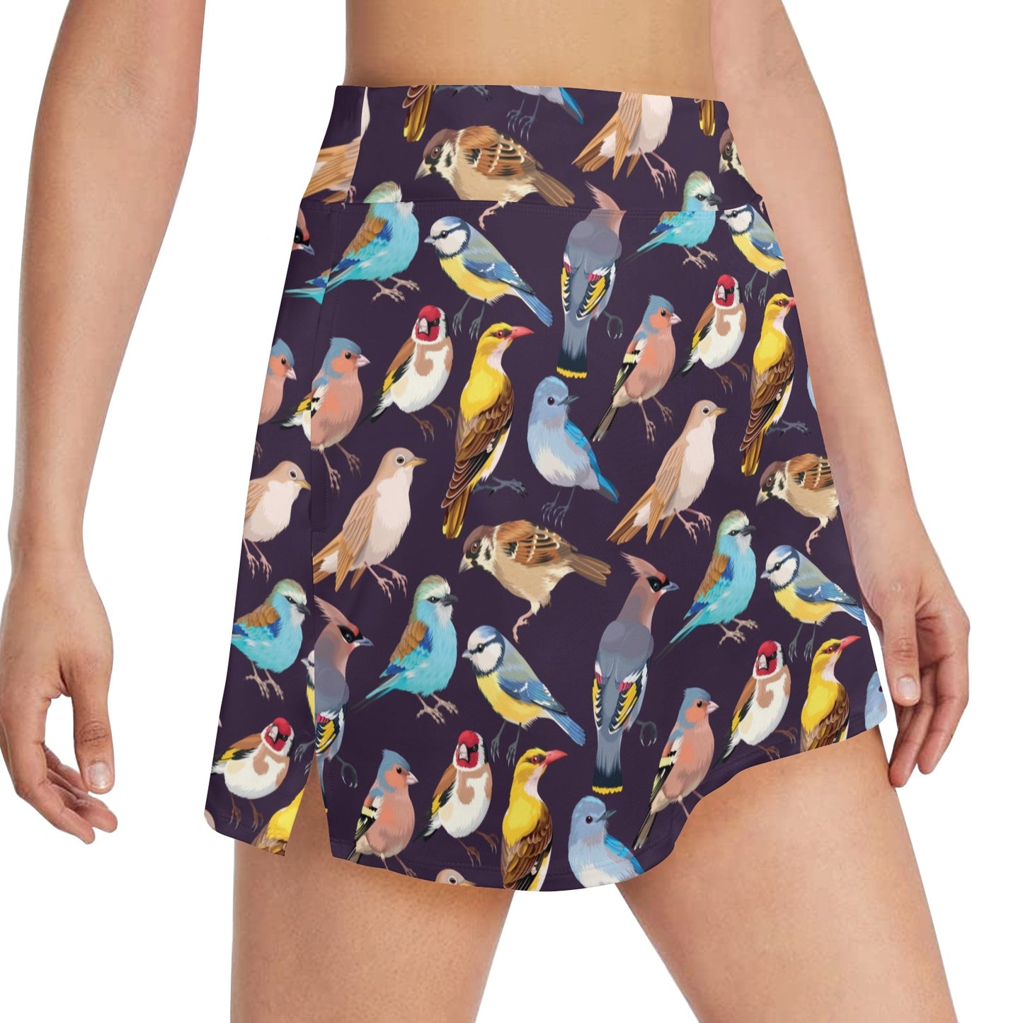 Bird Cute Print Pattern 17" Golf & Pickleball Skort with Pockets