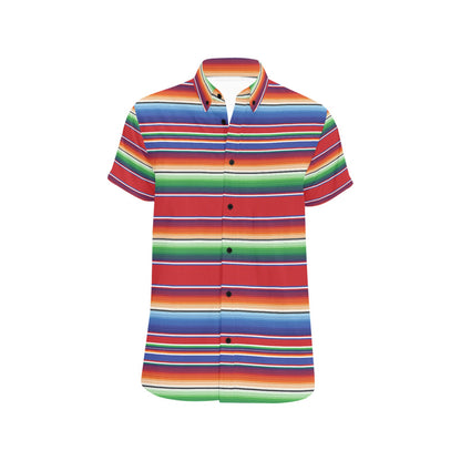 Serape Print Design LKS304 Men Short Sleeve Button Up Shirt