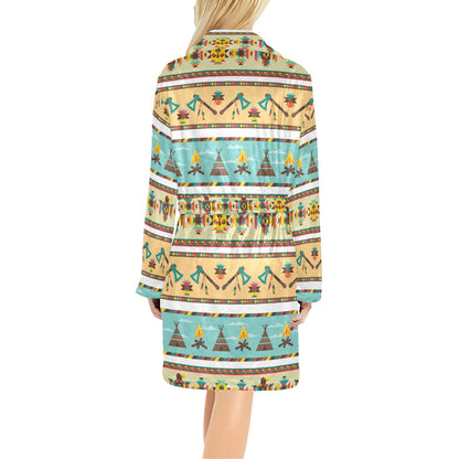 American indian Life Pattern Women's Fleece Robe