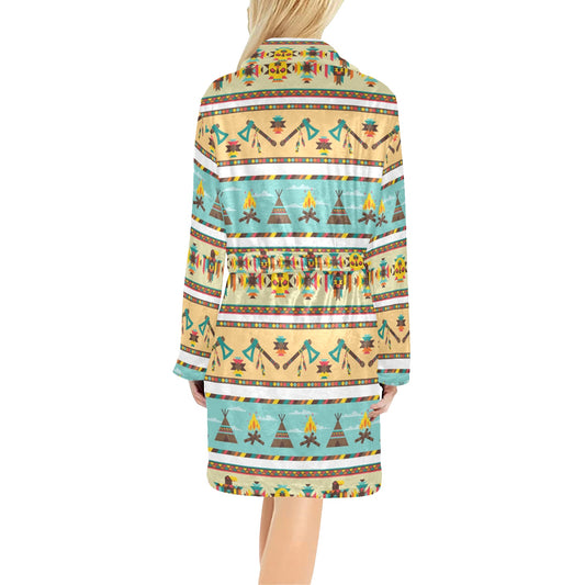 American indian Life Pattern Women's Fleece Robe