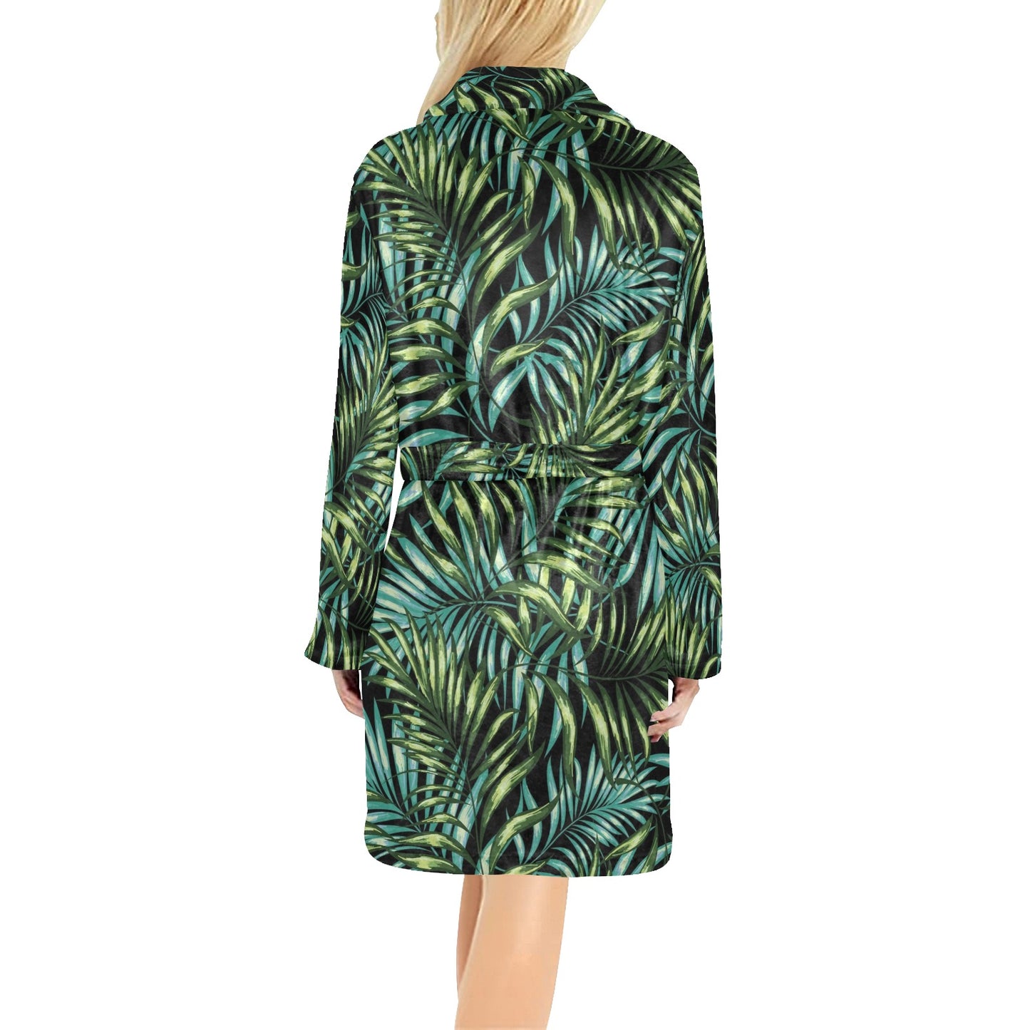 Tropical Flower Pattern Print Design TF08 Women's Fleece Robe