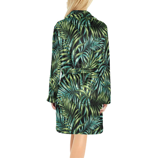 Tropical Flower Pattern Print Design TF08 Women's Fleece Robe