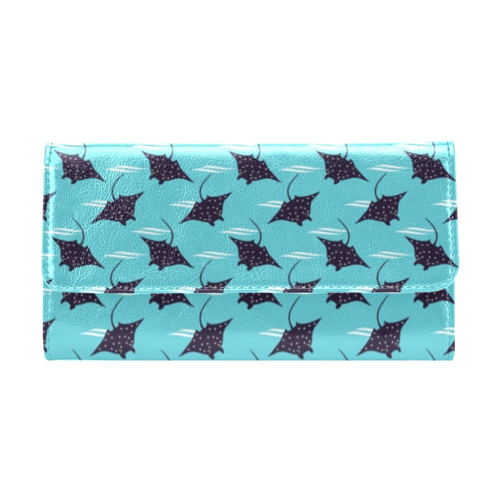 Manta Ray Print Design LKS403 Women's Trifold Wallet