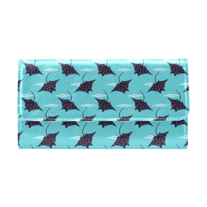 Manta Ray Print Design LKS403 Women's Trifold Wallet