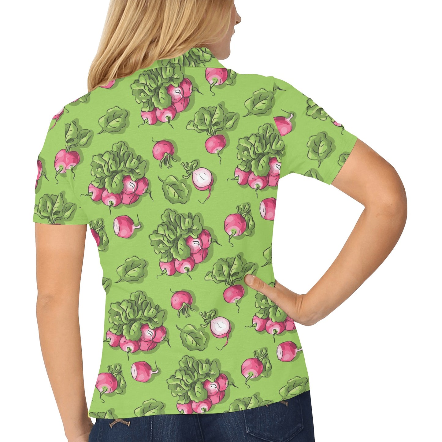 Radish Pattern Print Design A05 Women's Polo Shirt