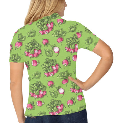 Radish Pattern Print Design A05 Women's Polo Shirt