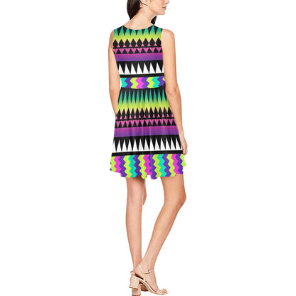 Animal Skin Aztec Rainbow Sleeveless Dress