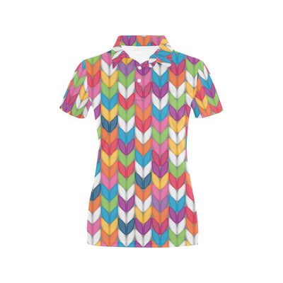 Knit Pattern Print Design 01 Women's Polo Shirt